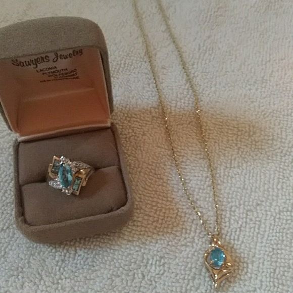 Blue Topaz Jewelry - 🎉 FINAL PRICE DROP!!!Blue Topaz ring and necklace
